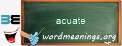WordMeaning blackboard for acuate